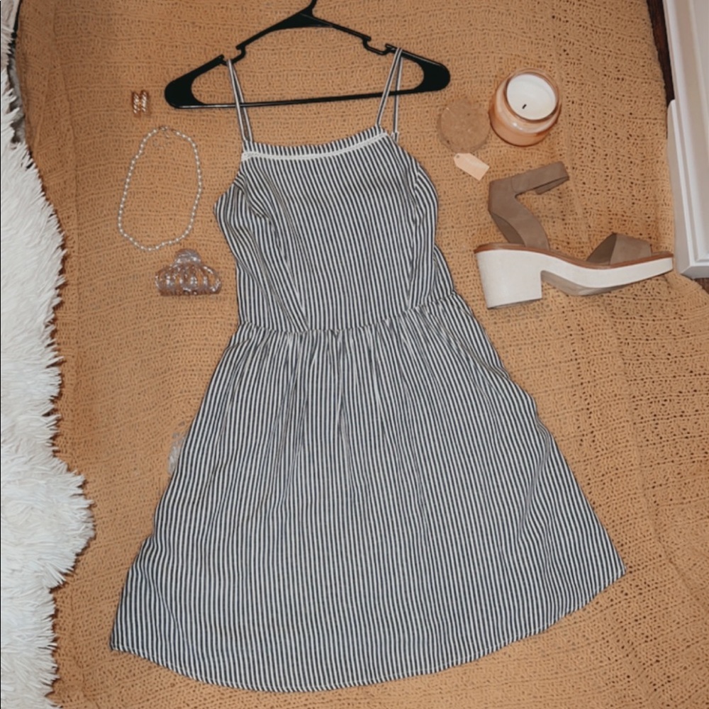 Small grey and white striped sundress